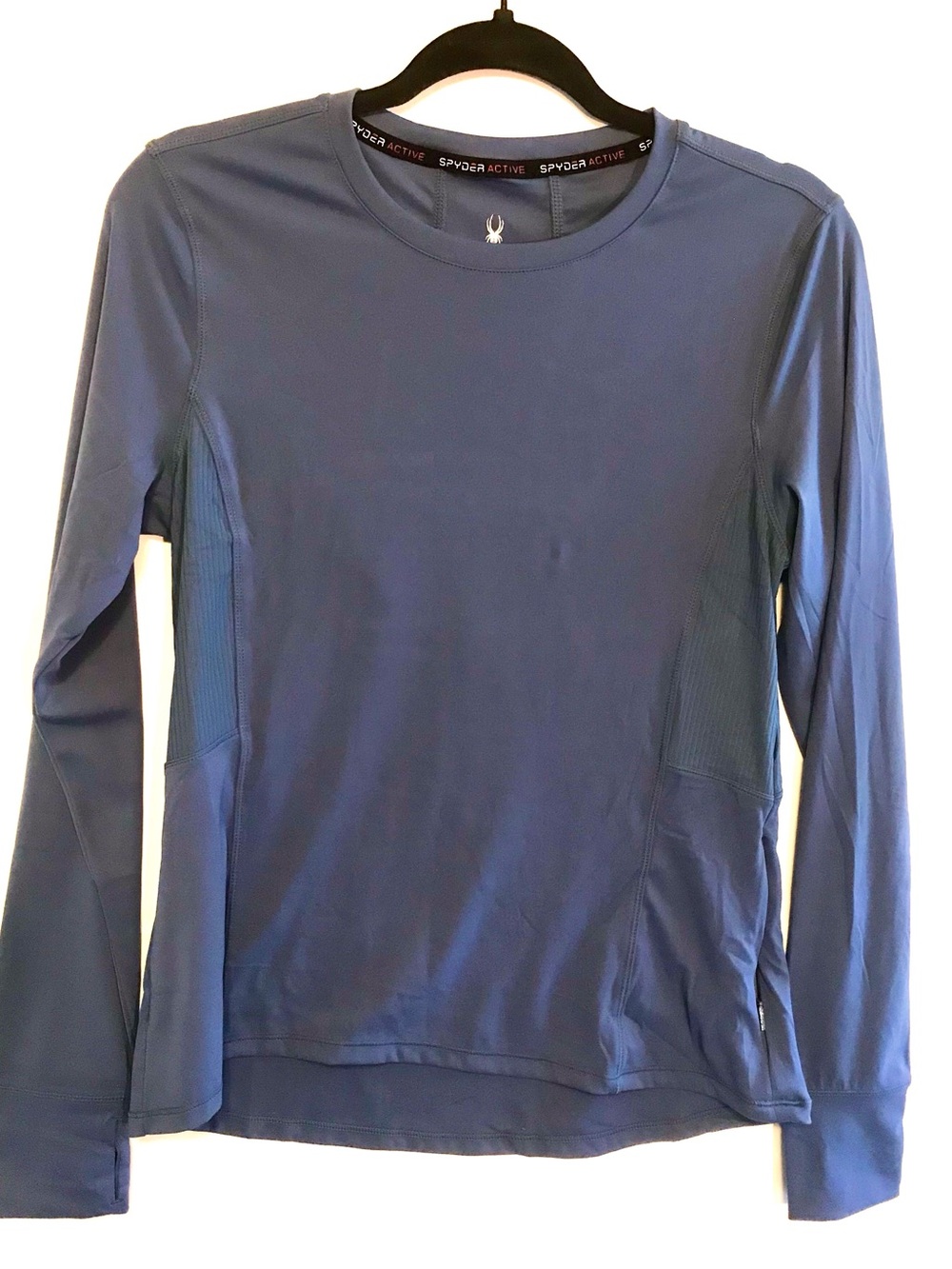 Spyder Active Blue Performance Long Sleeve Crew Sz Med